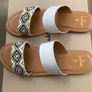 Lulus Patterned Sandals w/ Beading